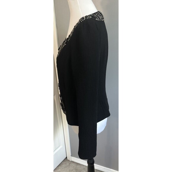 Rickie Freeman Teri Jon Womens Wool Embellished Blazer Beaded Jacket Size 6 EUC - Picture 3 of 10